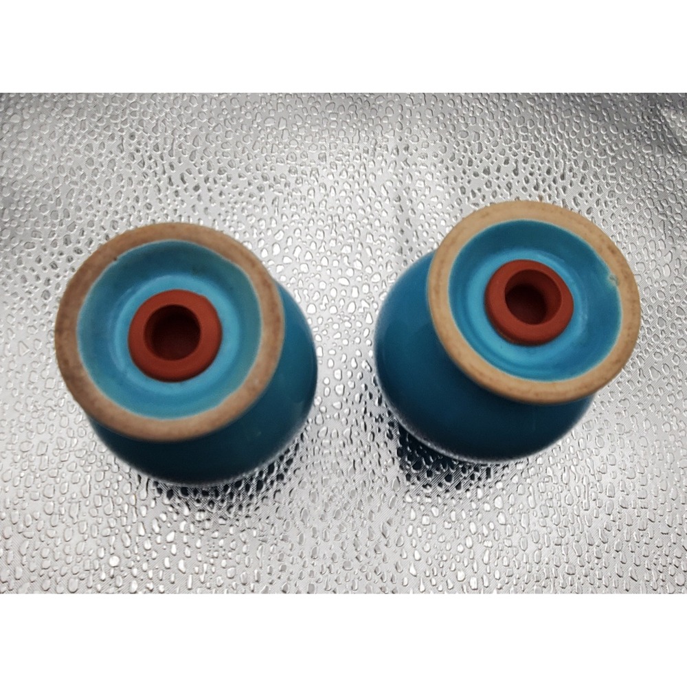 Fiesta Turquoise Salt and Pepper Shakers Set Fiestaware Ceramic Blue 2.25in - Picture 5 of 5